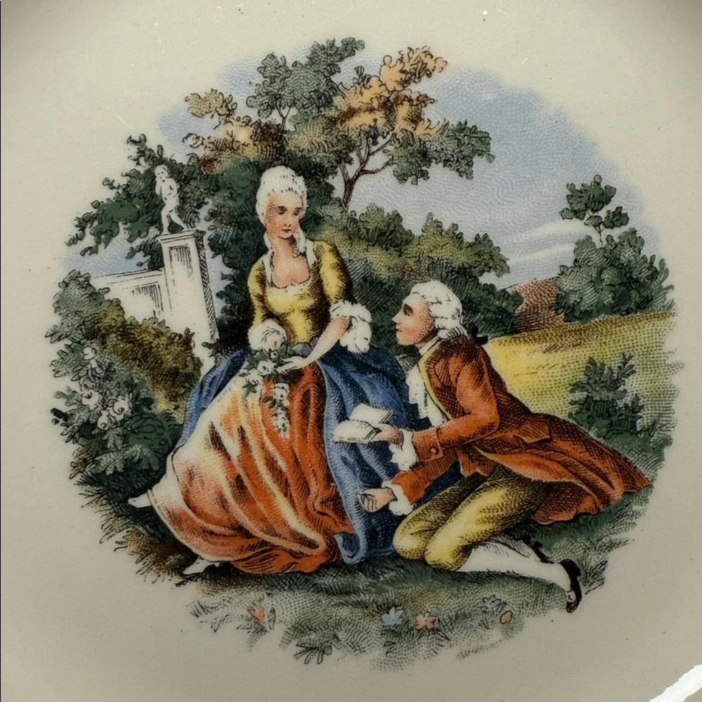 Vintage Cronin China Co. “Courting Couple” Bread Plate – 6.25" [I] - Picture 2 of 4